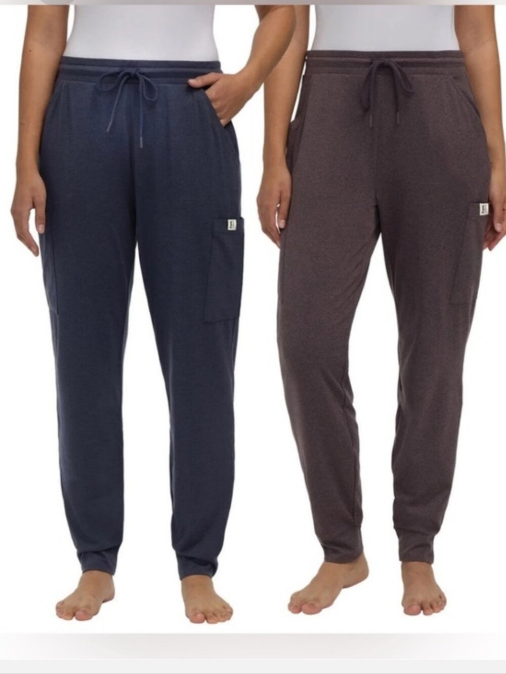 Frank & Oak Women's Dual-Pack Jogger Pants in Navy and Brown